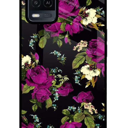 Flowers Oppo A54 Glass Case Back Cover by Casekaro