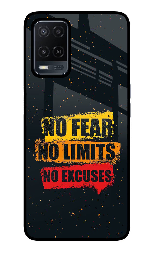 No Fear No Limits No Excuse Oppo A54 Glass Case Back Cover by Casekaro