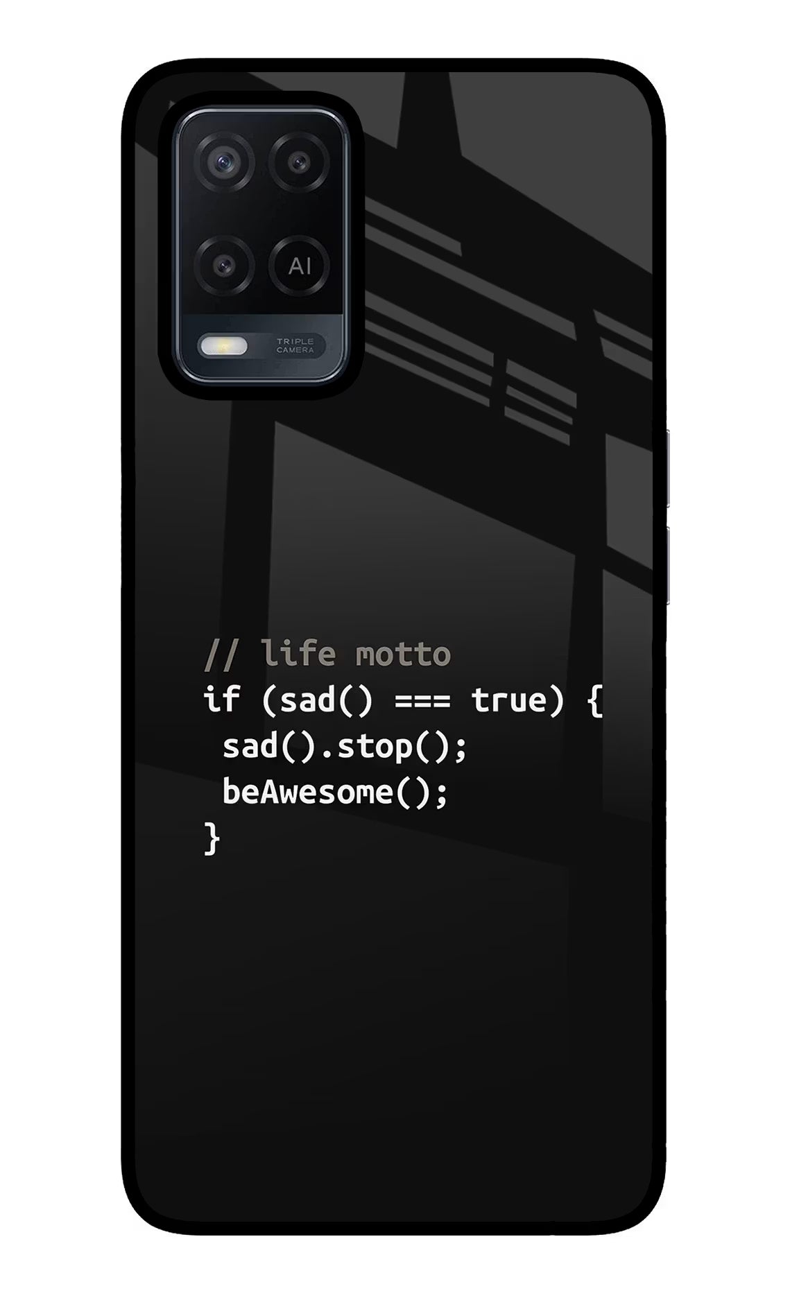 Life Motto Code Oppo A54 Glass Case Back Cover by Casekaro