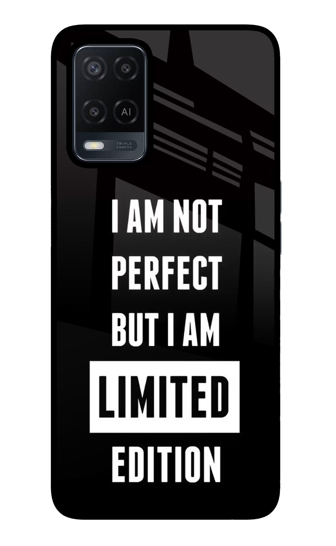 I Am Not Perfect But I Am Limited Edition Oppo A54 Glass Case Back Cover by Casekaro