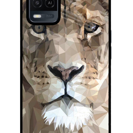 Lion Art Oppo A54 Glass Case Back Cover by Casekaro