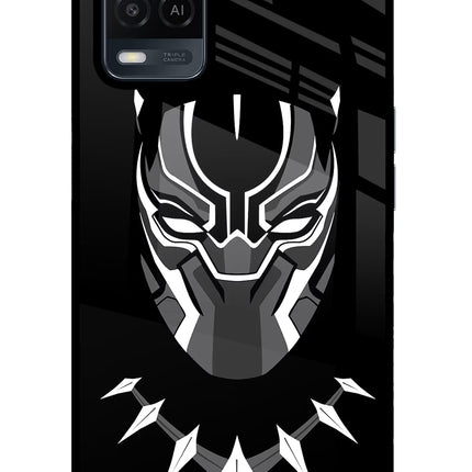 Black Panther Oppo A54 Glass Case Back Cover by Casekaro