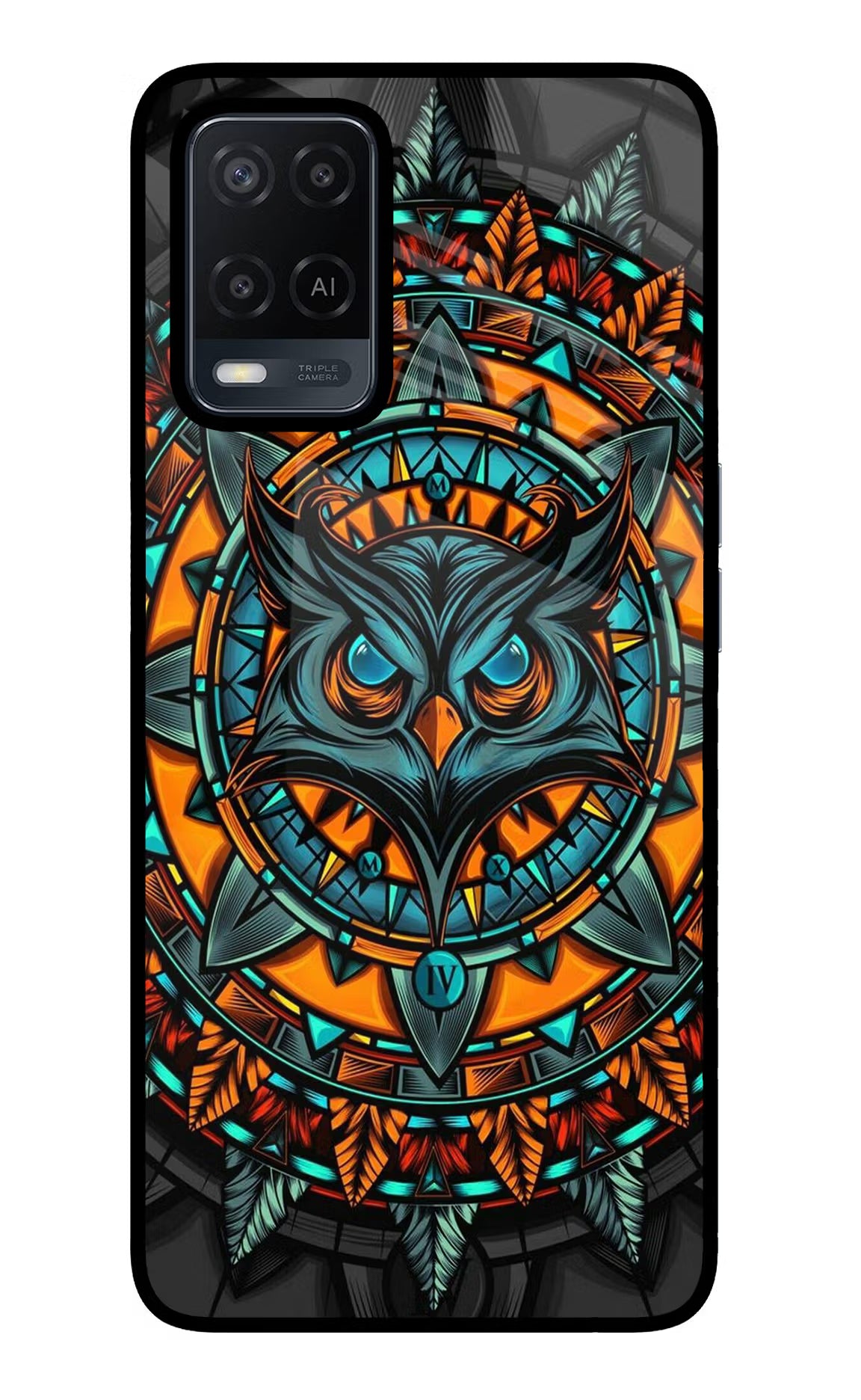 Angry Owl Art Oppo A54 Glass Case Back Cover by Casekaro