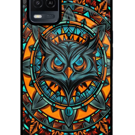 Angry Owl Art Oppo A54 Glass Case