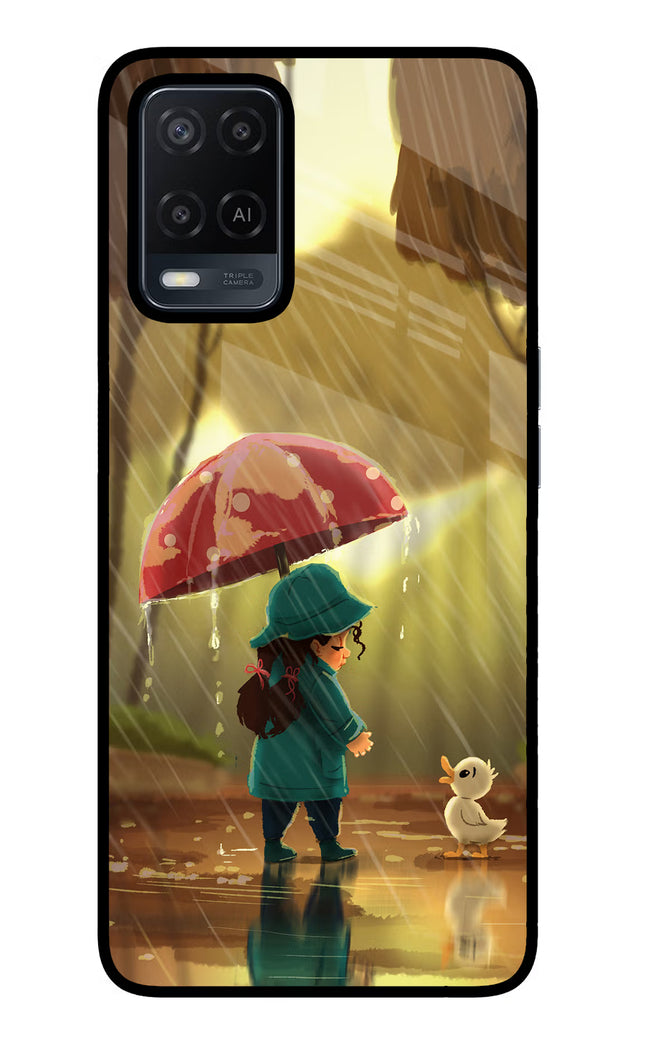 Rainy Day Oppo A54 Glass Case Back Cover by Casekaro