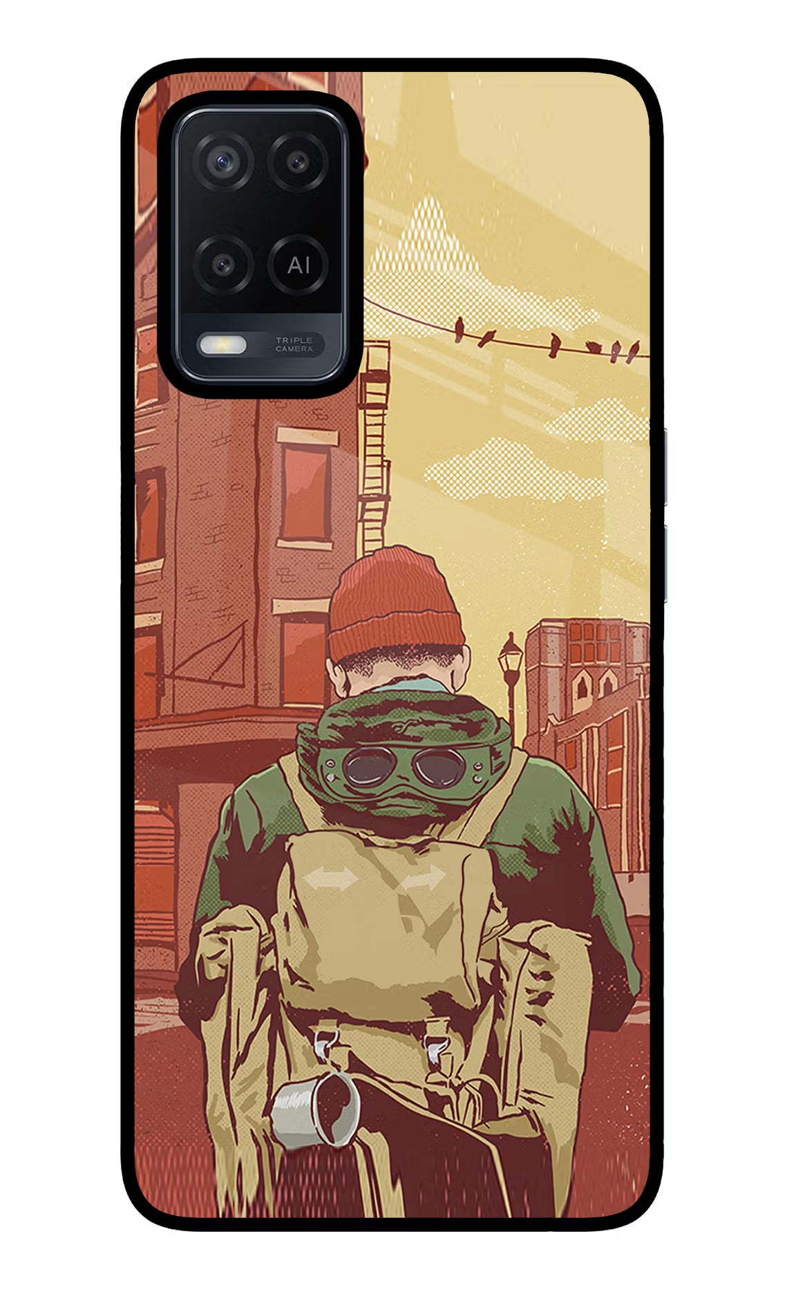Adventurous Oppo A54 Glass Case Back Cover by Casekaro