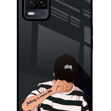 Aesthetic Boy Oppo A54 Glass Case Back Cover by Casekaro