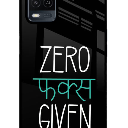 Zero Fucks Given Oppo A54 Glass Case Back Cover by Casekaro