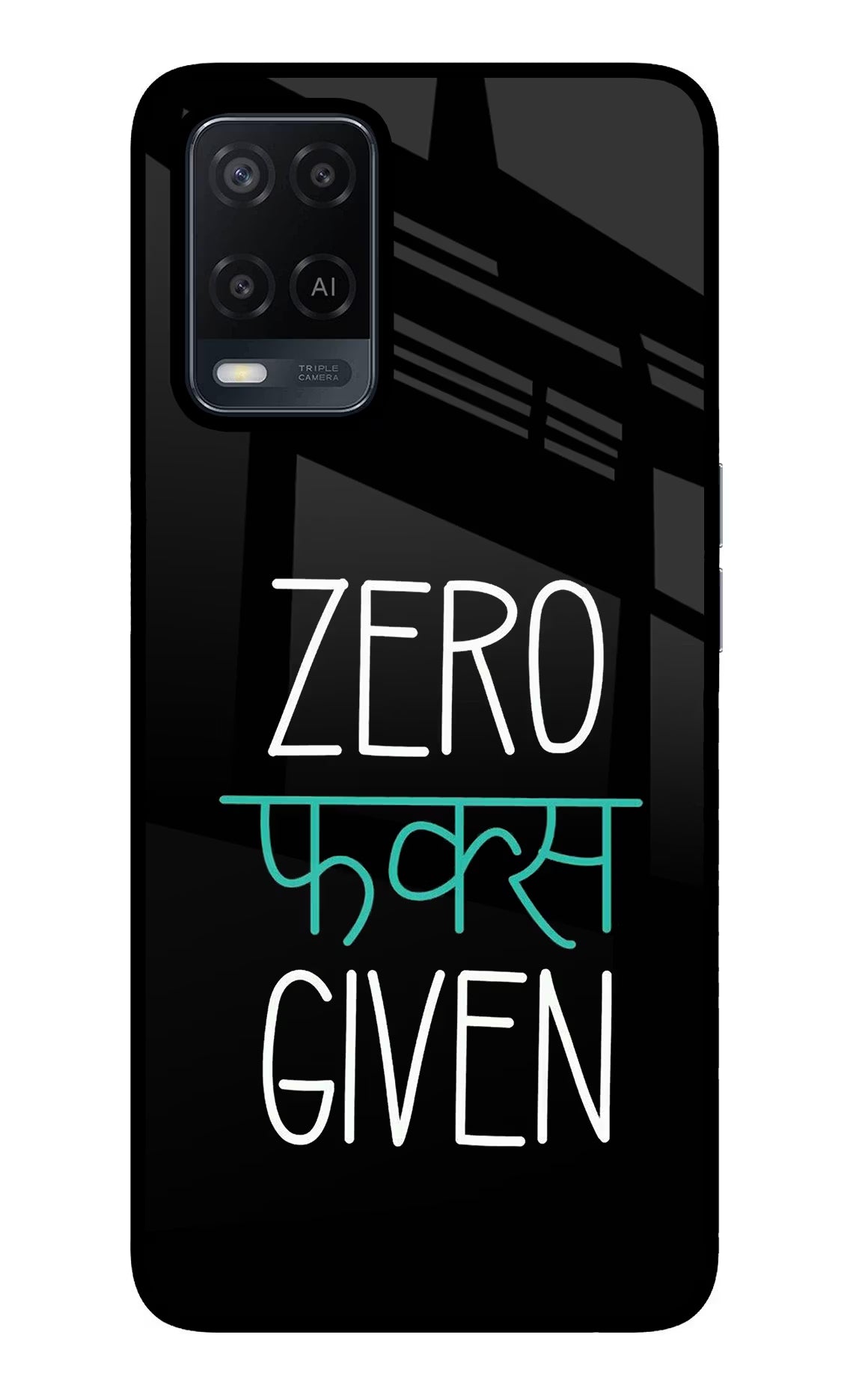 Zero Fucks Given Oppo A54 Glass Case Back Cover by Casekaro