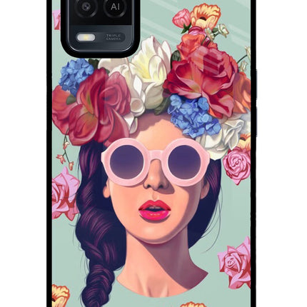 Pretty Girl Oppo A54 Glass Case Back Cover by Casekaro