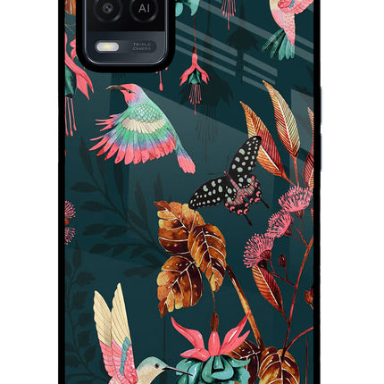 Birds Oppo A54 Glass Case Back Cover by Casekaro