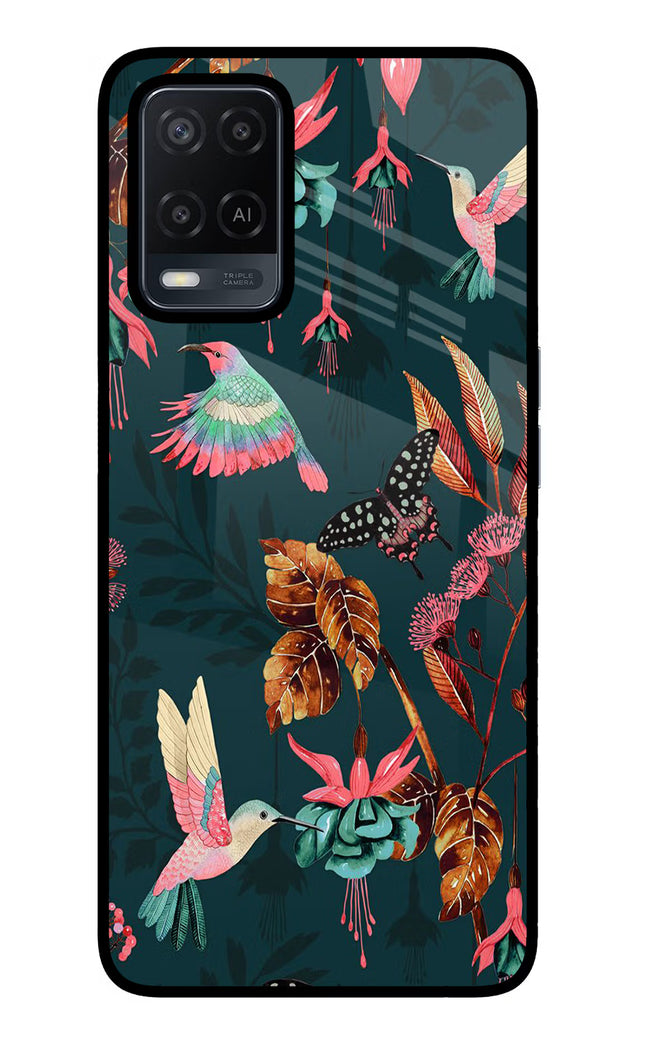 Birds Oppo A54 Glass Case Back Cover by Casekaro