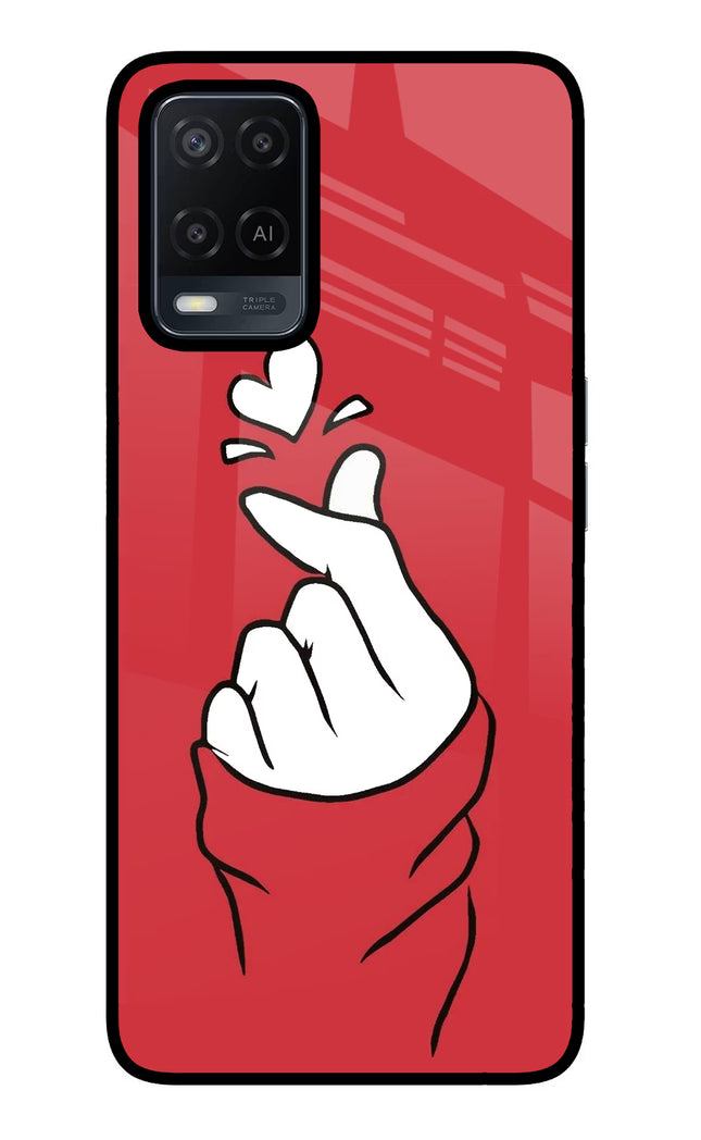 Korean Love Sign Oppo A54 Glass Case Back Cover by Casekaro