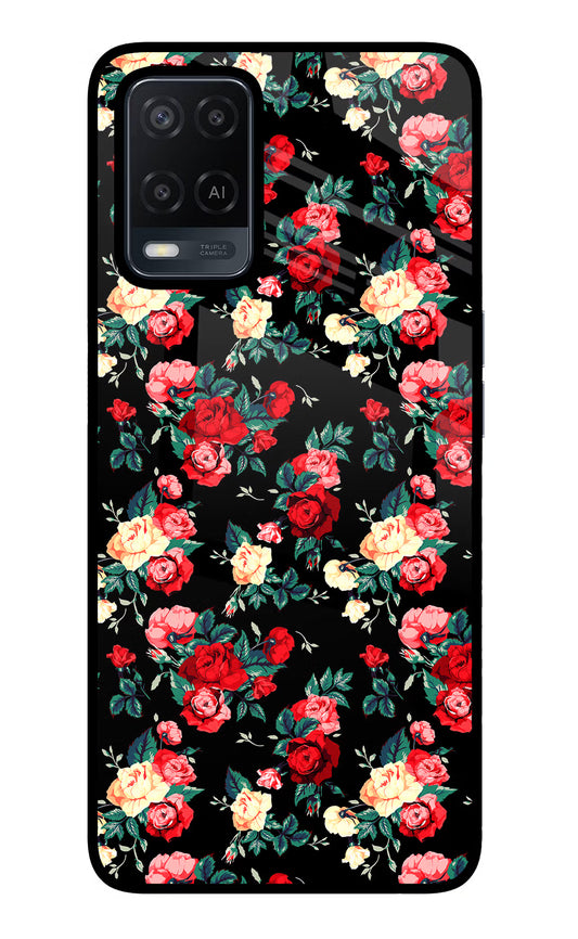 Rose Pattern Oppo A54 Glass Case