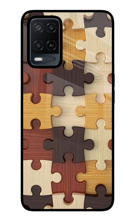 Wooden Puzzle Oppo A54 Glass Case