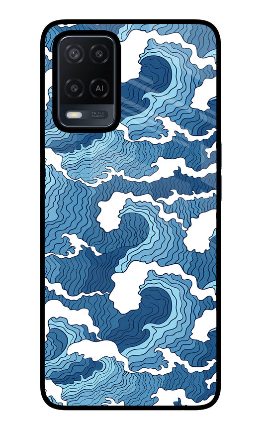 Blue Waves Oppo A54 Glass Case