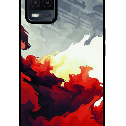 Fire Cloud Oppo A54 Glass Case