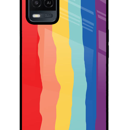 Rainbow Oppo A54 Glass Case Back Cover by Casekaro