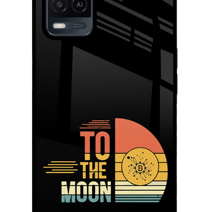 To the Moon Oppo A54 Glass Case Back Cover by Casekaro