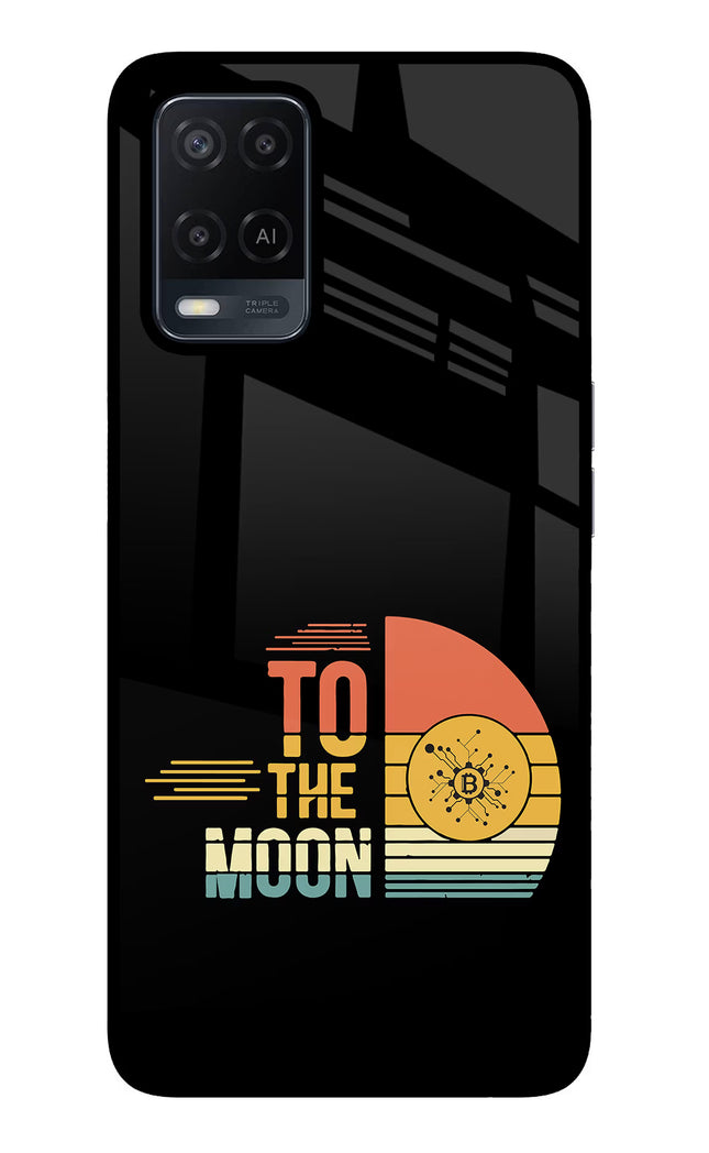 To the Moon Oppo A54 Glass Case Back Cover by Casekaro