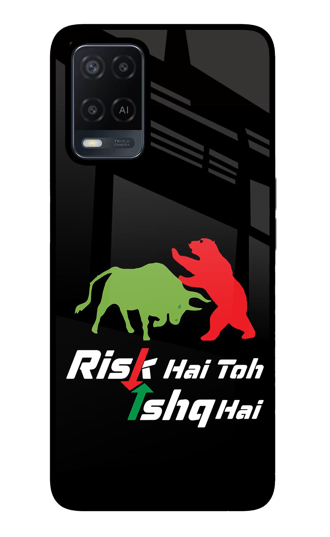 Risk Hai Toh Ishq Hai Oppo A54 Glass Case Back Cover by Casekaro