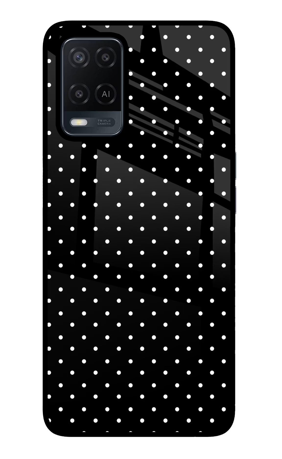 White Dots Oppo A54 Glass Case