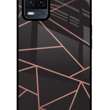 Geometric Pattern Oppo A54 Glass Case Back Cover by Casekaro
