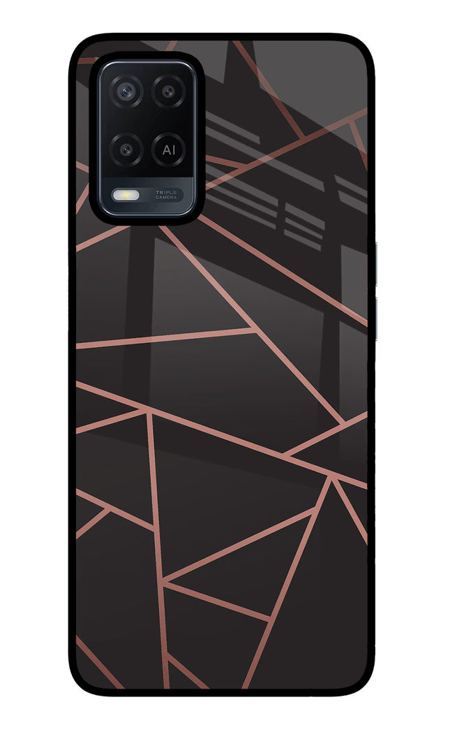 Geometric Pattern Oppo A54 Glass Case Back Cover by Casekaro