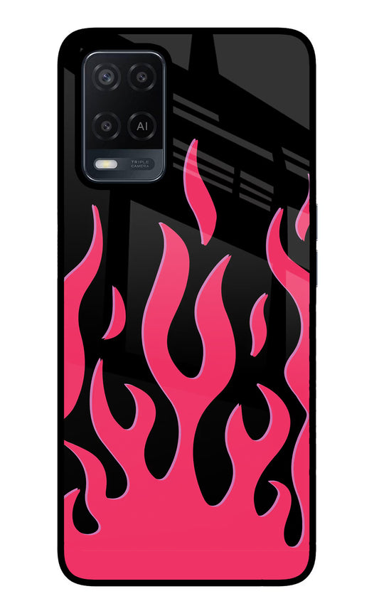Fire Flames Oppo A54 Glass Case
