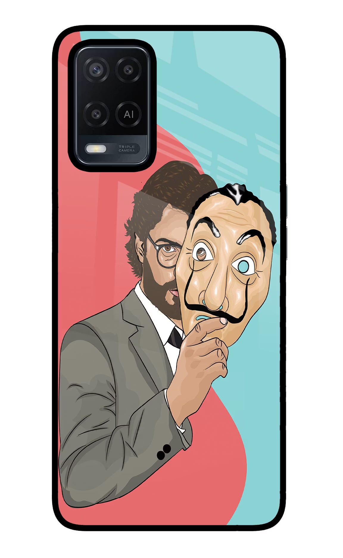 Professor Oppo A54 Glass Case Back Cover by Casekaro