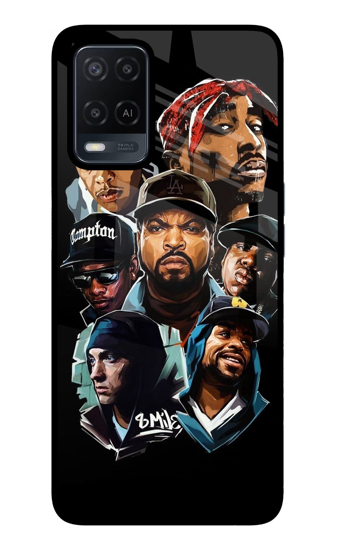 Rappers Oppo A54 Glass Case Back Cover by Casekaro
