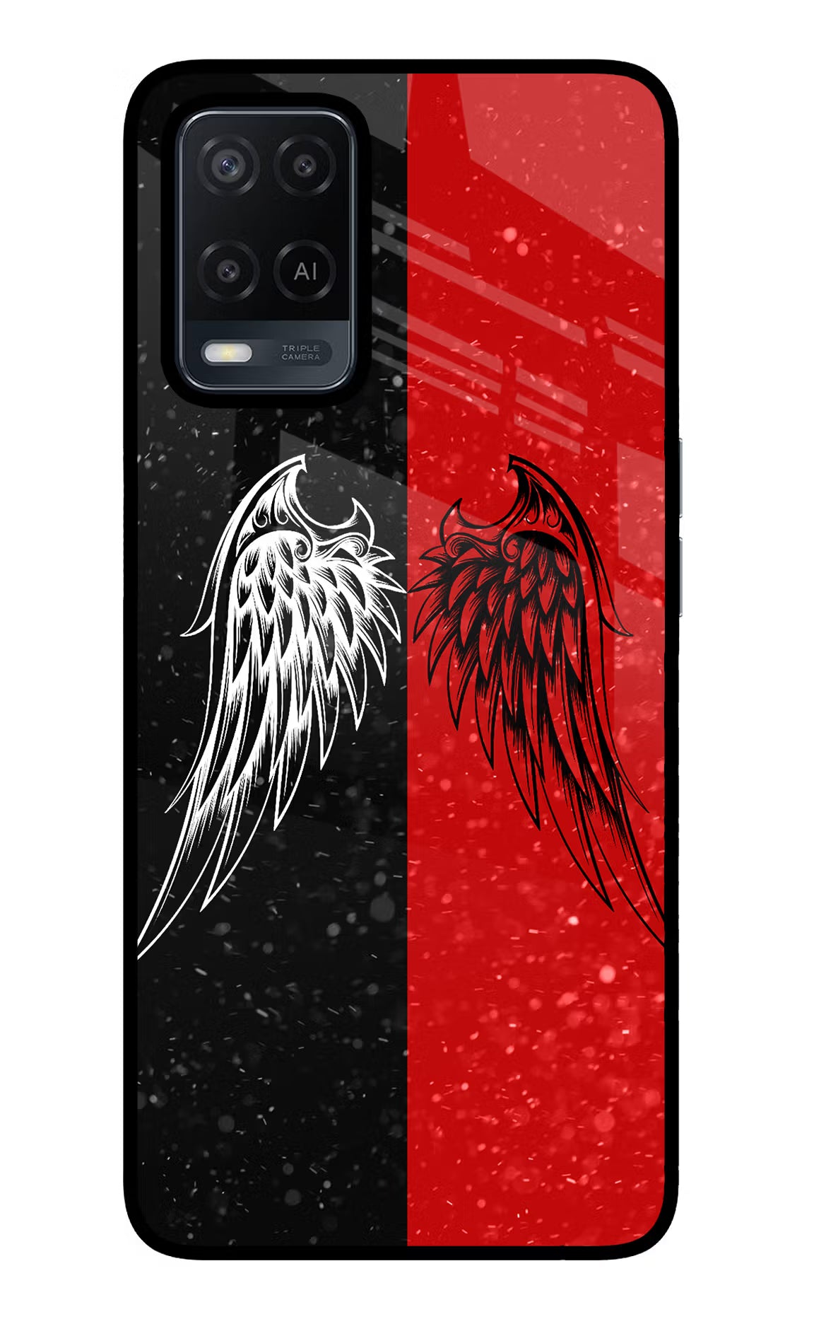 Wings Oppo A54 Glass Case Back Cover by Casekaro