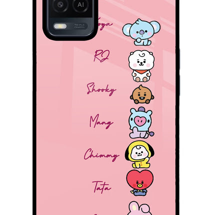 BTS names Oppo A54 Glass Case Back Cover by Casekaro