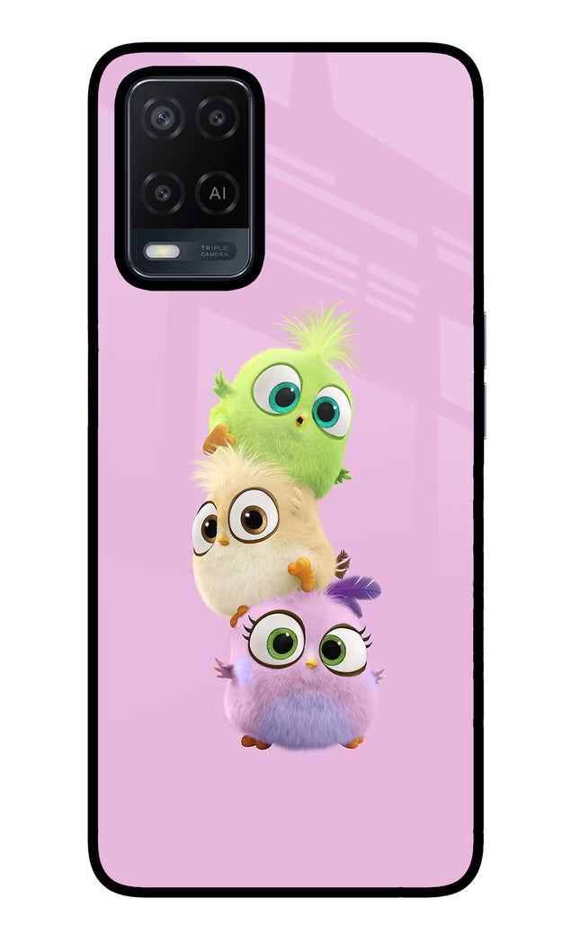 Cute Little Birds Oppo A54 Glass Case Back Cover by Casekaro
