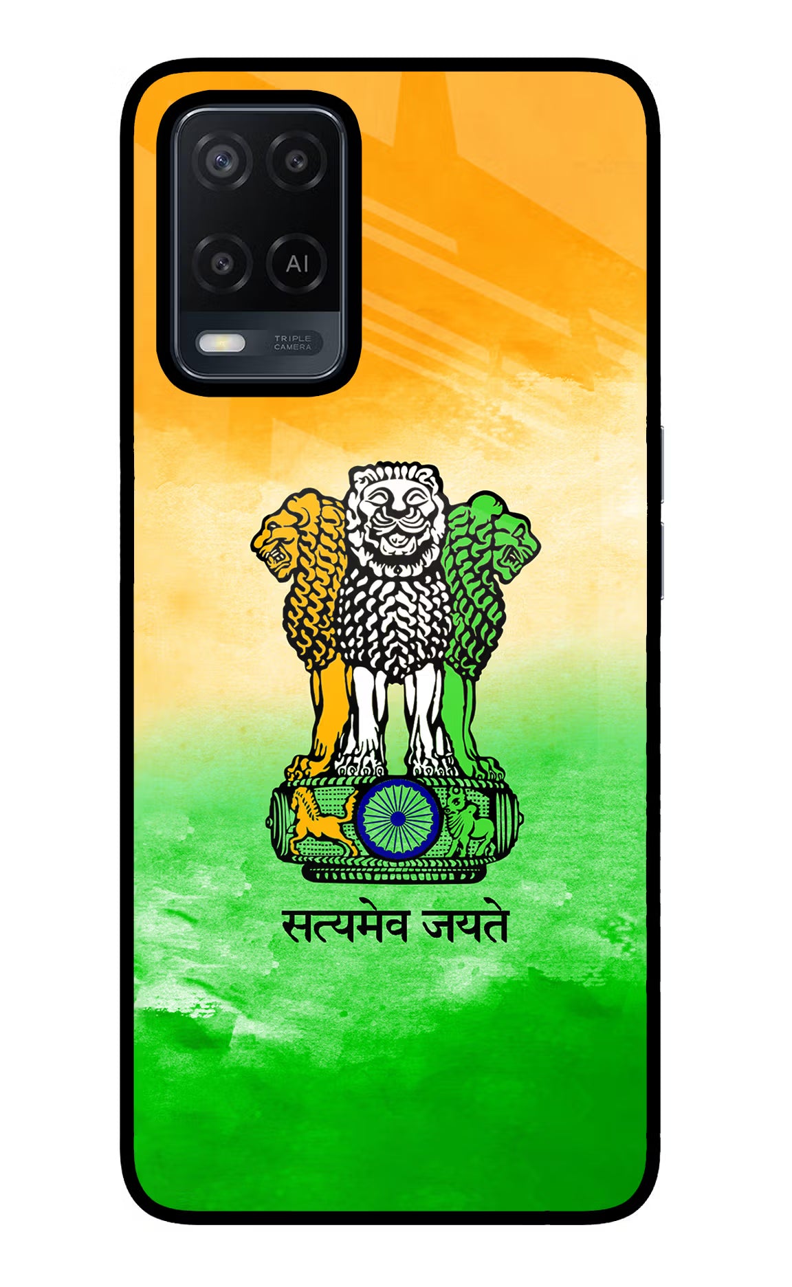 Satyamev Jayate Flag Oppo A54 Glass Case