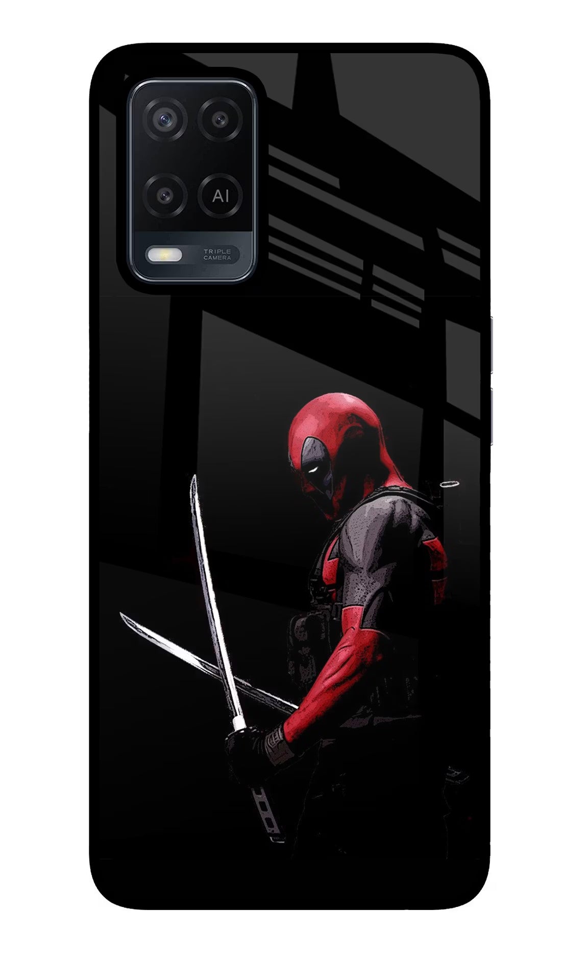 Deadpool Oppo A54 Glass Case Back Cover by Casekaro