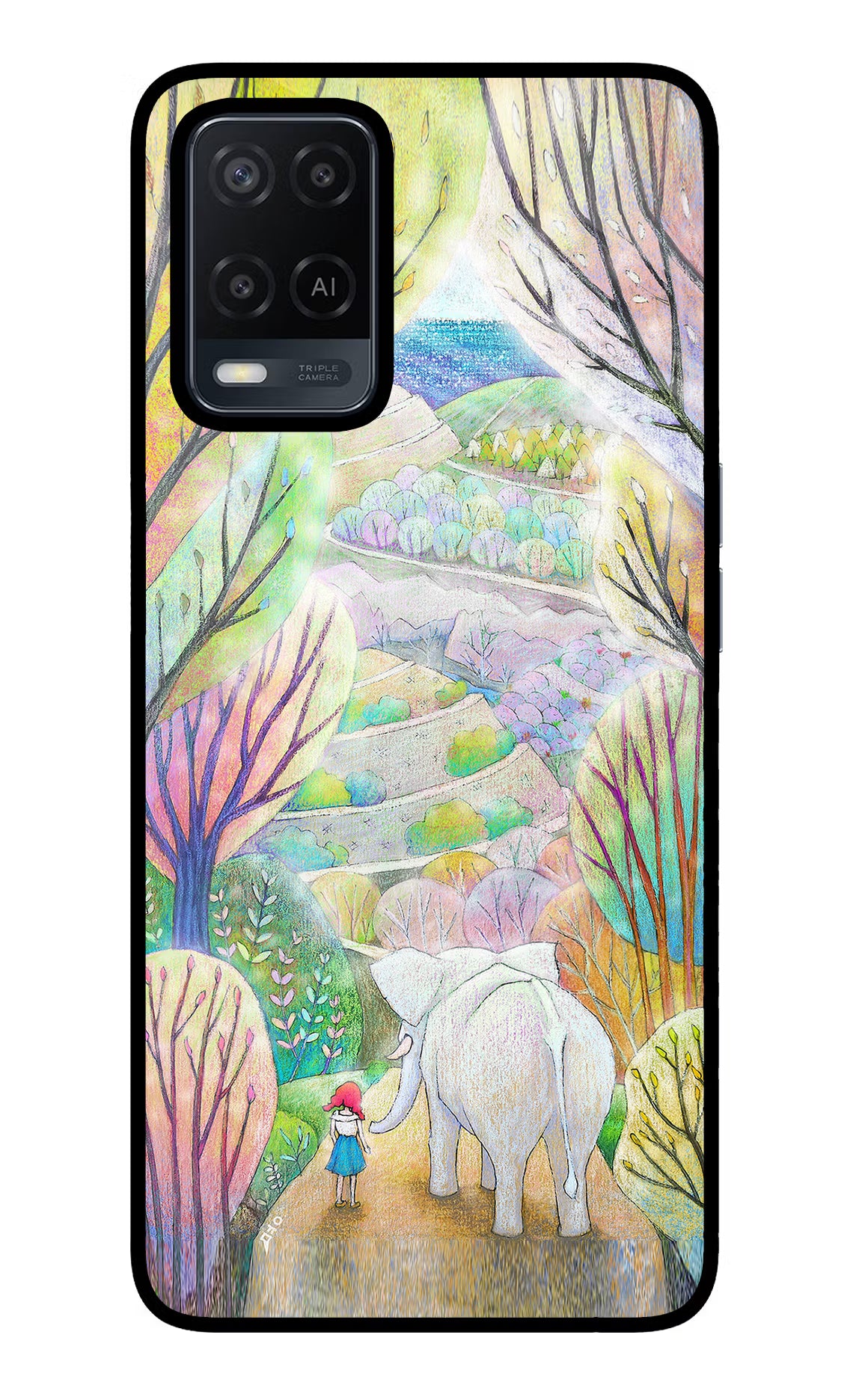 Nature Painting Oppo A54 Glass Case Back Cover by Casekaro
