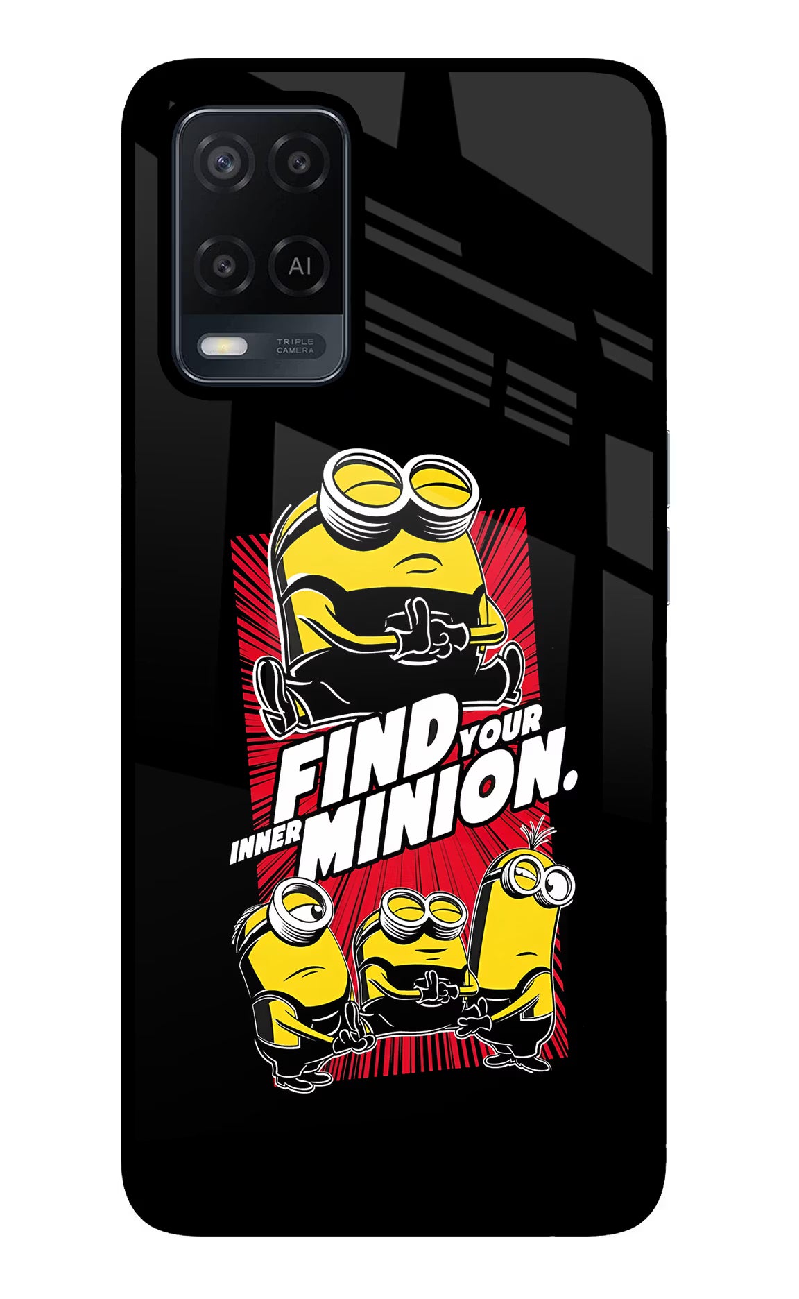 Find your inner Minion Oppo A54 Glass Case Back Cover by Casekaro
