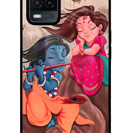 Radhe Krishna Oppo A54 Glass Case