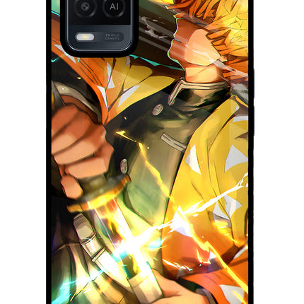 Demon Slayer Oppo A54 Glass Case Back Cover by Casekaro