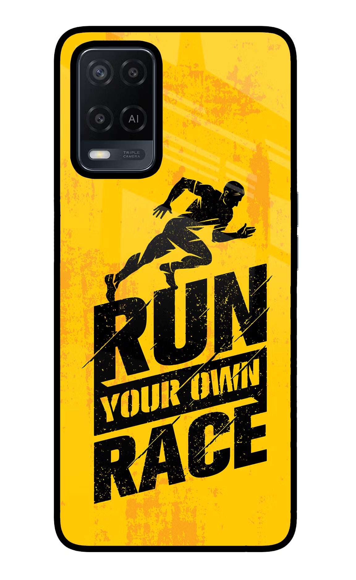 Run Your Own Race Oppo A54 Glass Case Back Cover by Casekaro