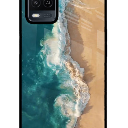 Ocean Beach Oppo A54 Glass Case Back Cover by Casekaro