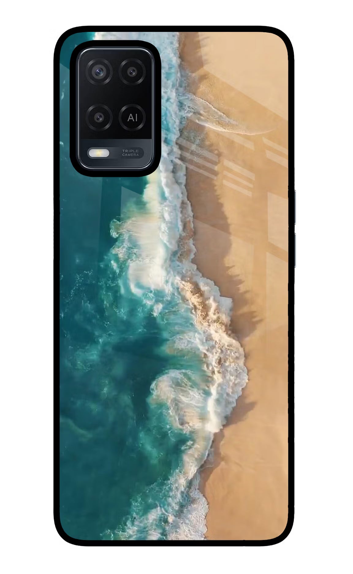 Ocean Beach Oppo A54 Glass Case Back Cover by Casekaro