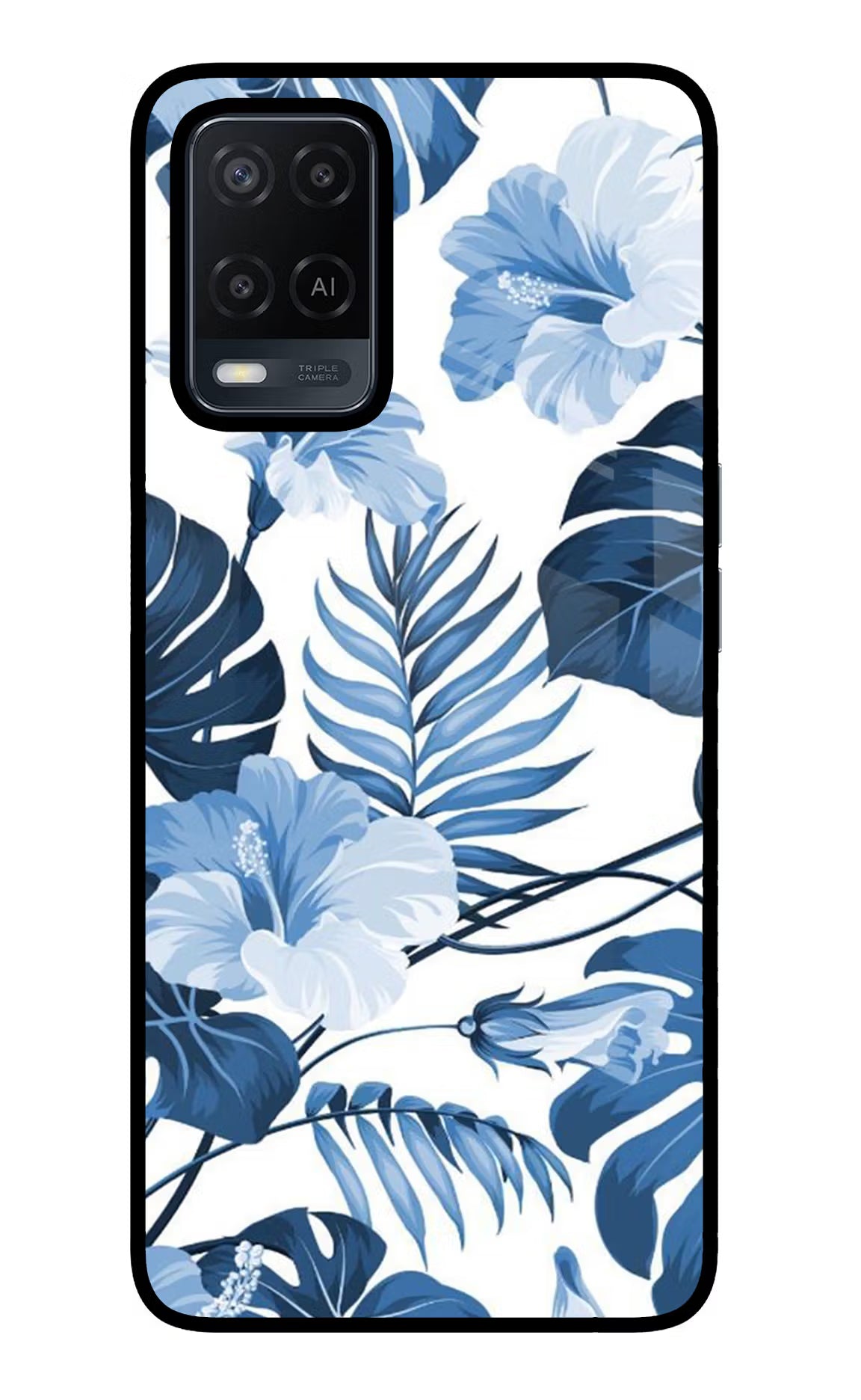 Fabric Art Oppo A54 Glass Case Back Cover by Casekaro
