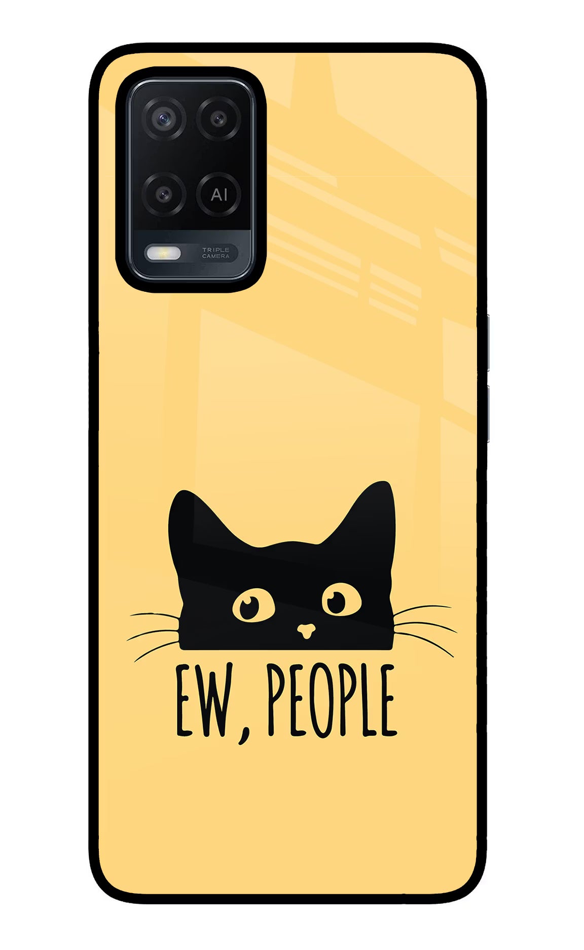 Ew People Catitude Oppo A54 Glass Case Back Cover by Casekaro