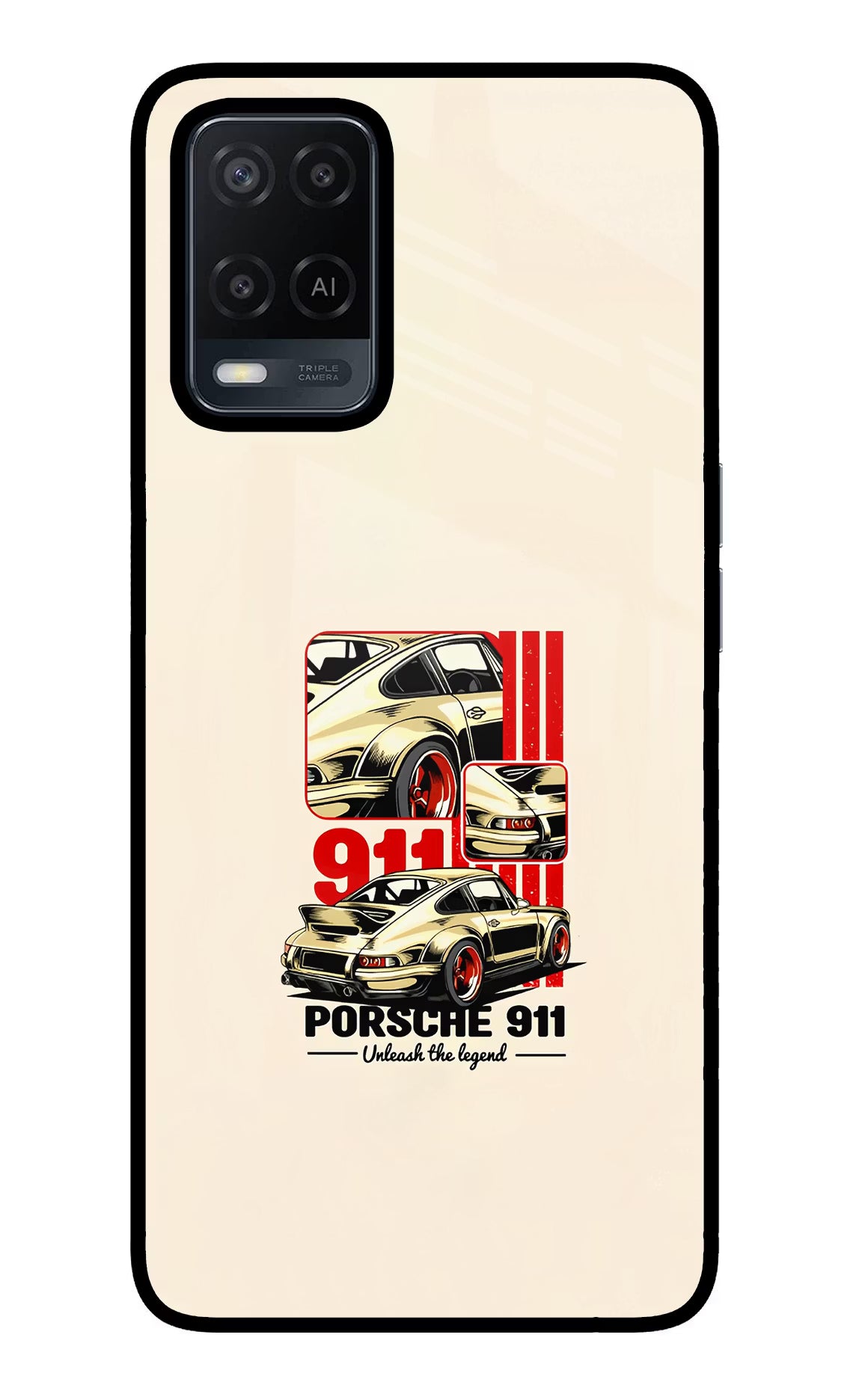 Classic Porsche 911 Oppo A54 Glass Case Back Cover by Casekaro