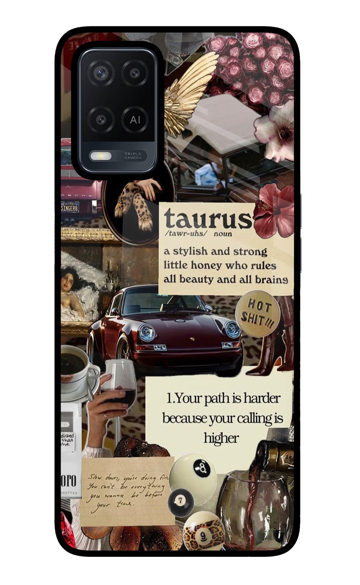 Taurus Zodiac Oppo A54 Glass Case Back Cover by Casekaro