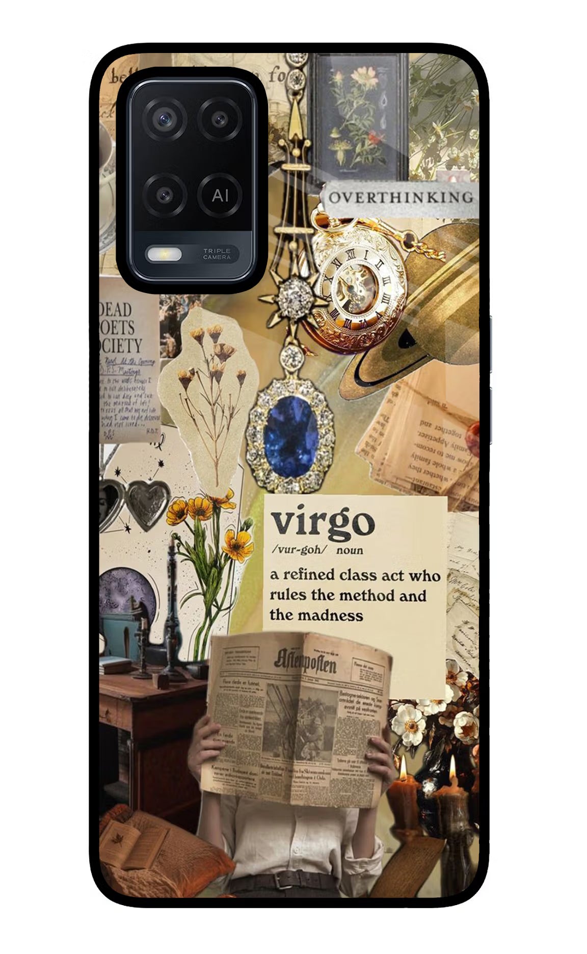 Virgo Zodiac Oppo A54 Glass Case Back Cover by Casekaro