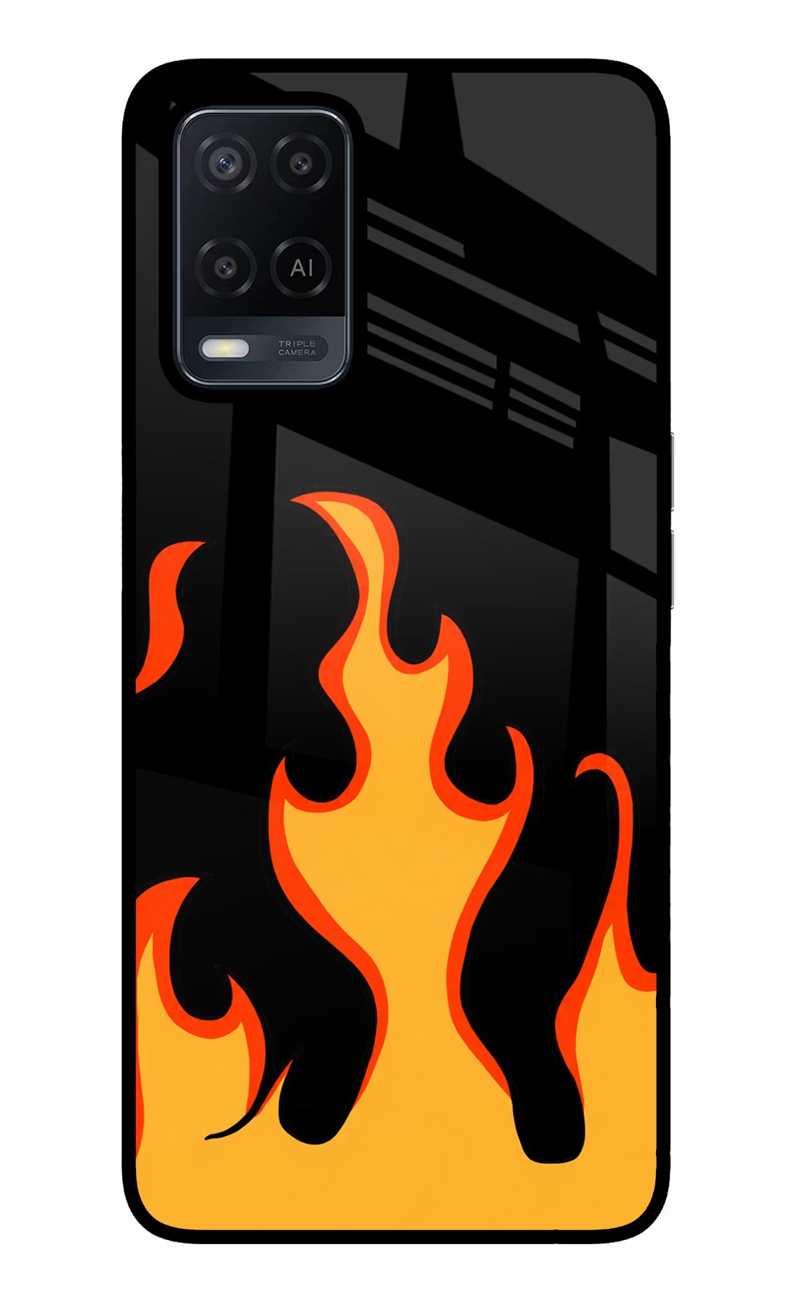Fired Up – Black Oppo A54 Glass Case