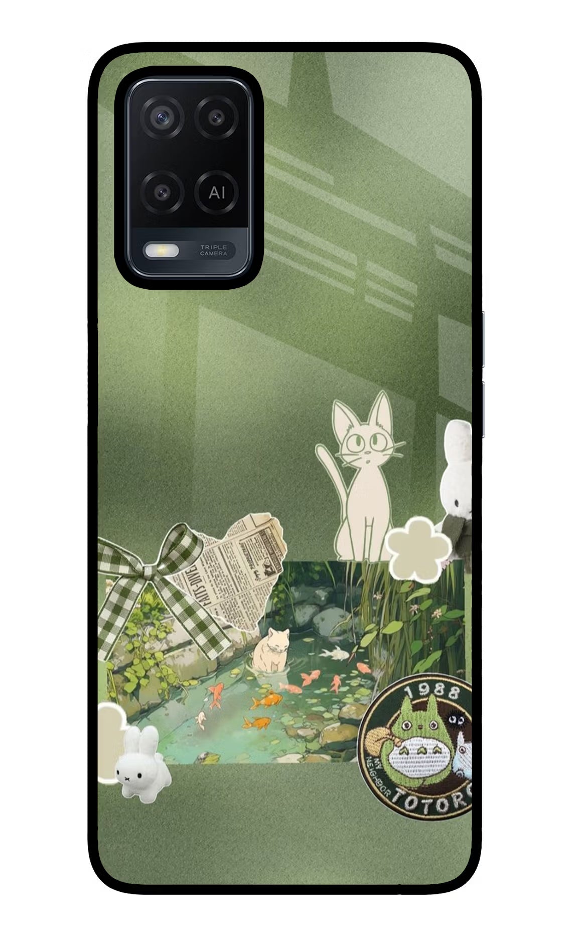 Aesthetic anime Oppo A54 Glass Case